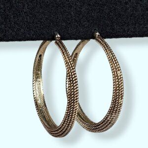 V. Large Rope Textured Hoop Earrings
